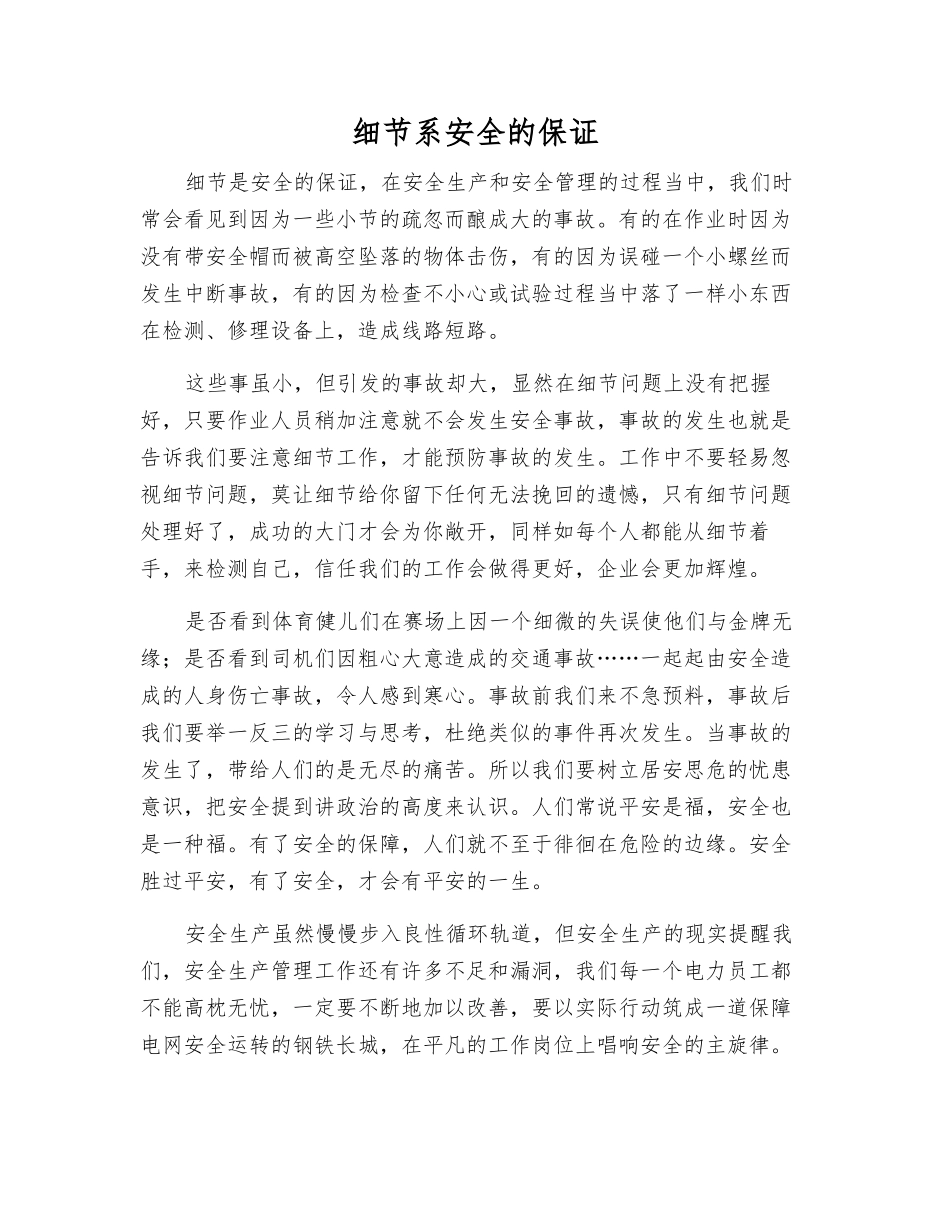 细节系安全的保证_第1页