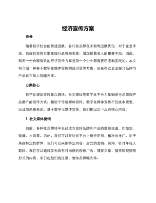 经济宣传方案