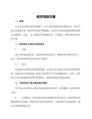 经济活动方案