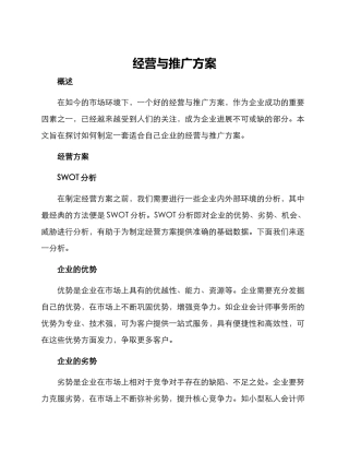 经营与推广方案