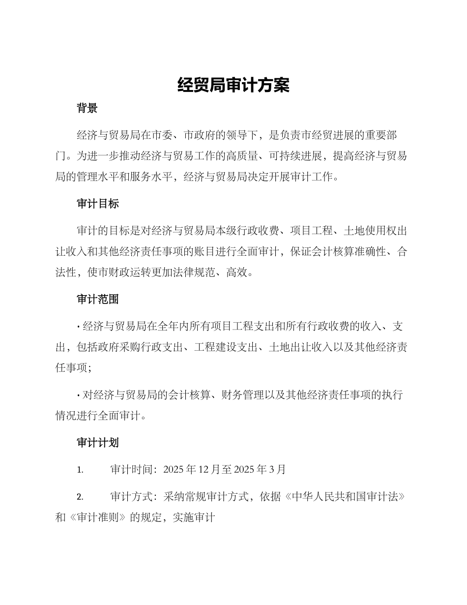 经贸局审计方案_第1页