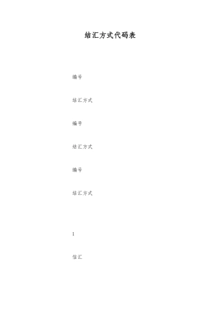 结汇方式代码表