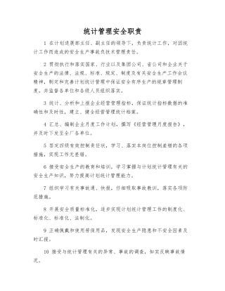 统计管理安全职责