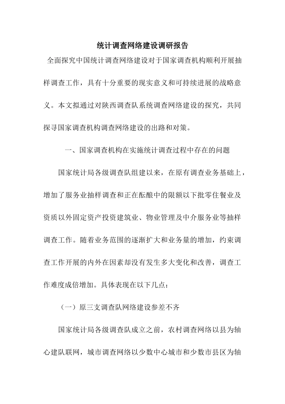 统计调查网络建设调研报告_第1页