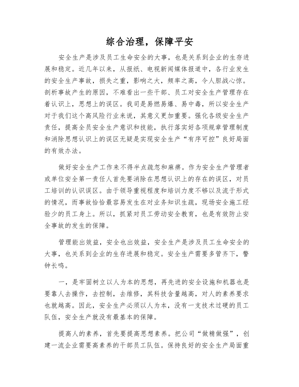 综合治理-保障平安_第1页