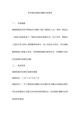 网红调查分析报告