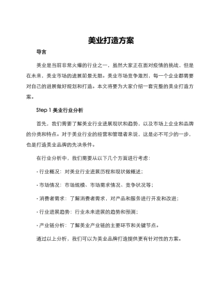 美业打造方案