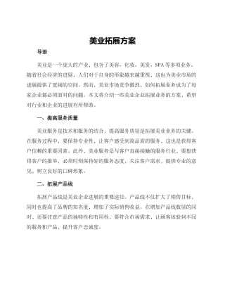 美业拓展方案