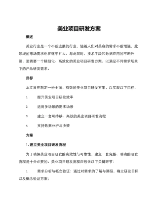 美业项目研发方案