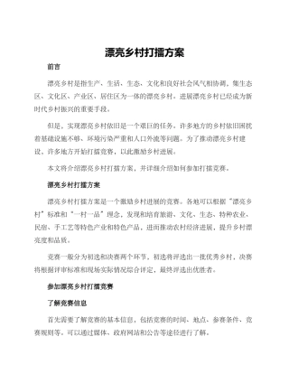 美丽乡村打擂方案
