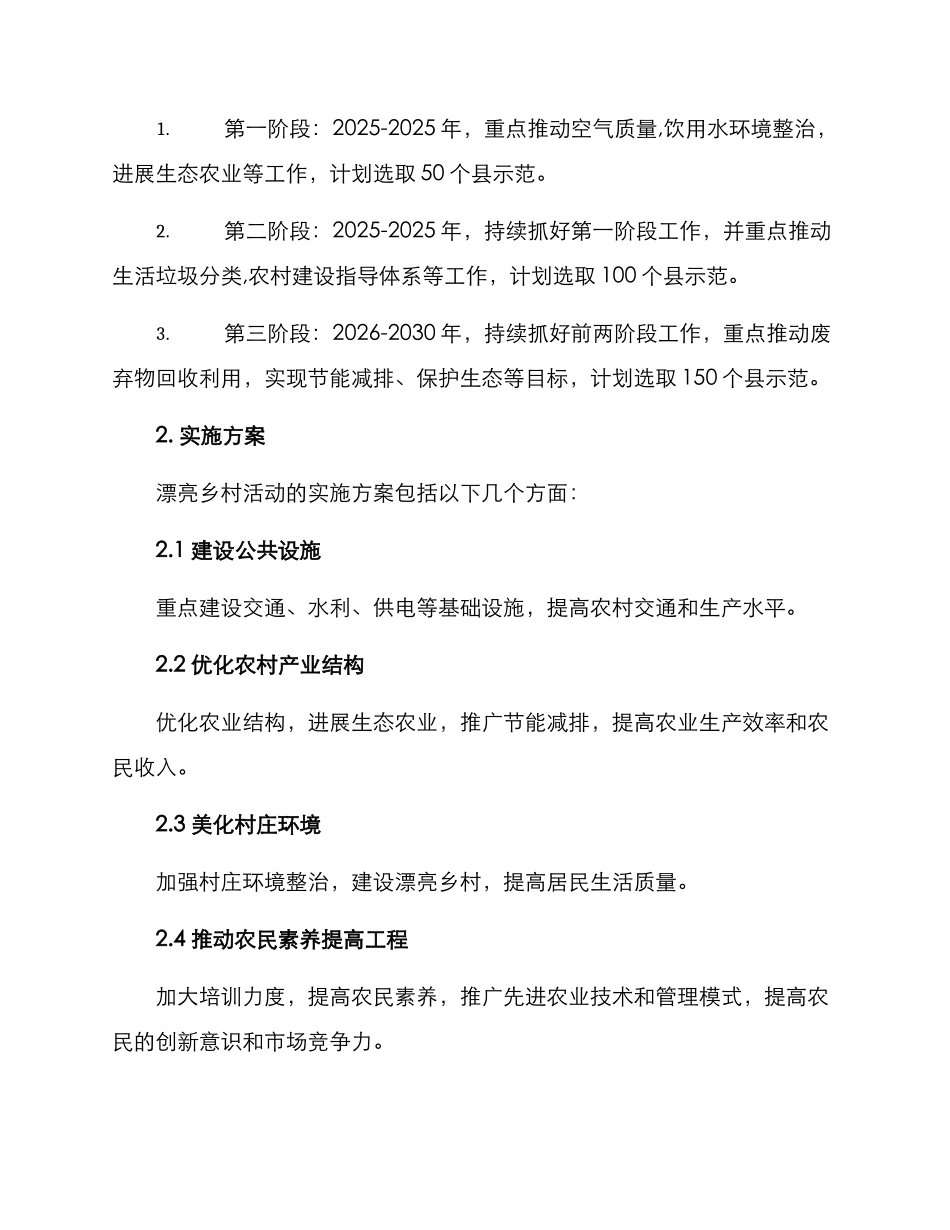 美丽乡村活动实施方案_第2页