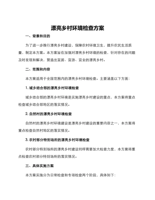 美丽乡村环境检查方案