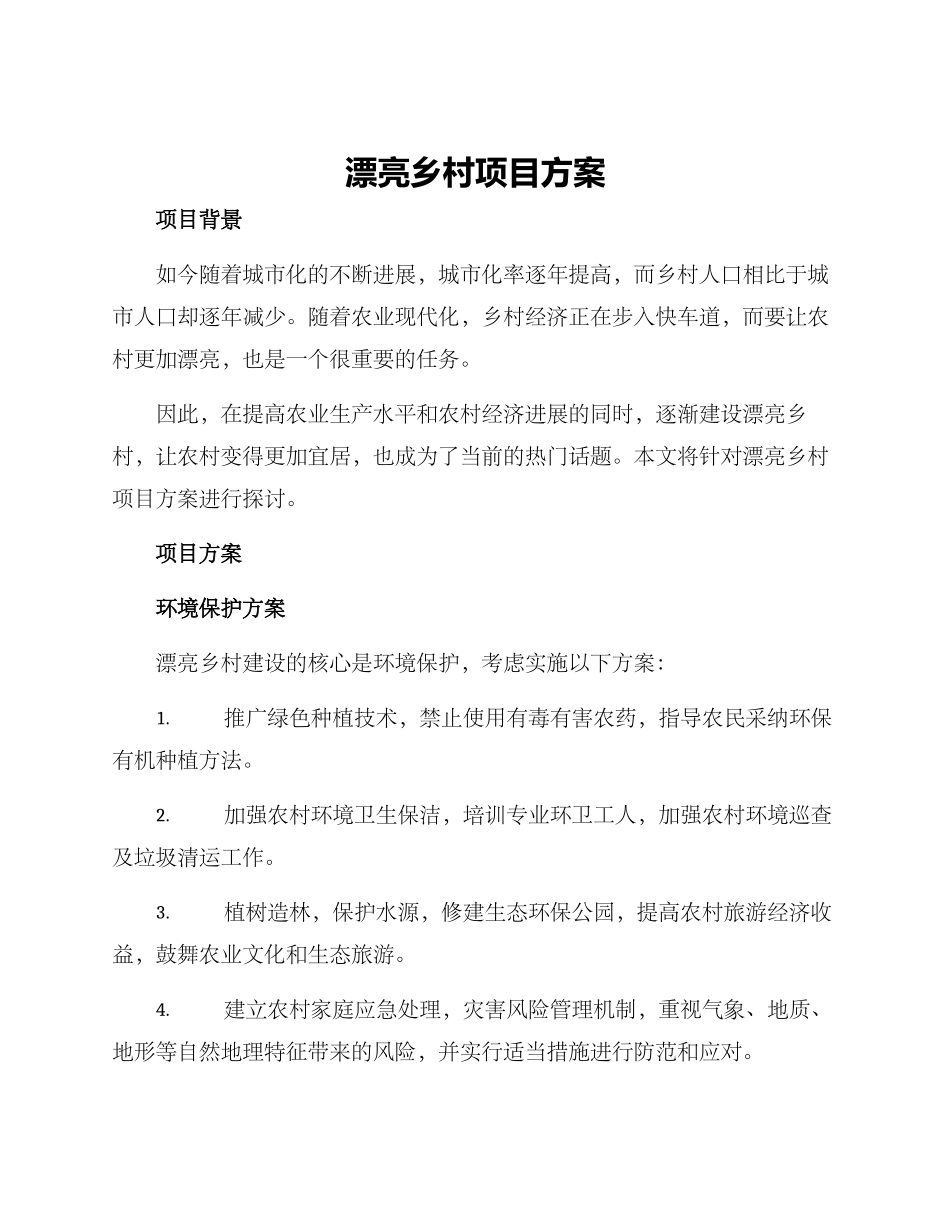美丽乡村项目方案_第1页