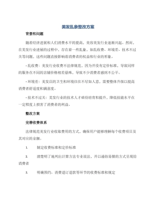 美发乱象整改方案