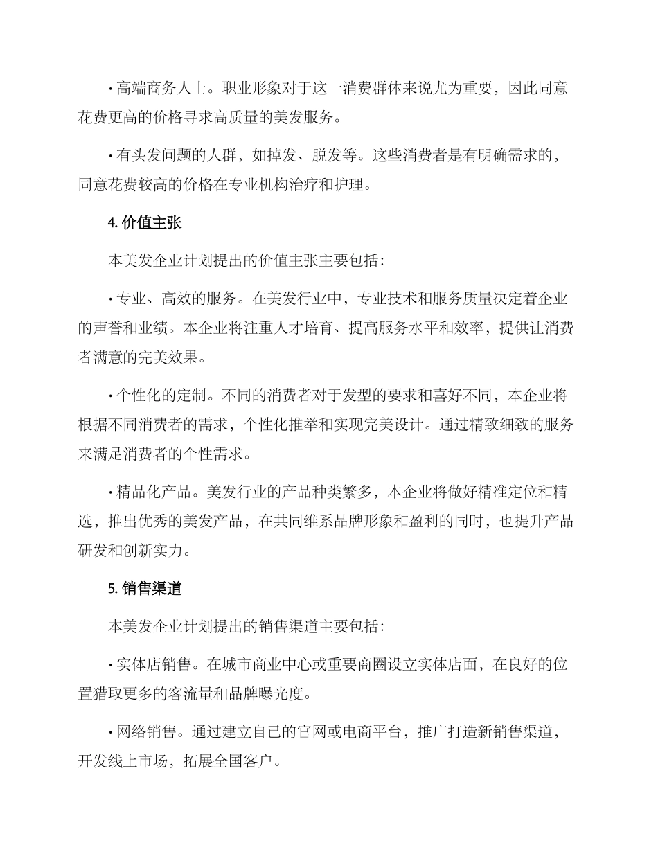 美发企业计划方案_第2页