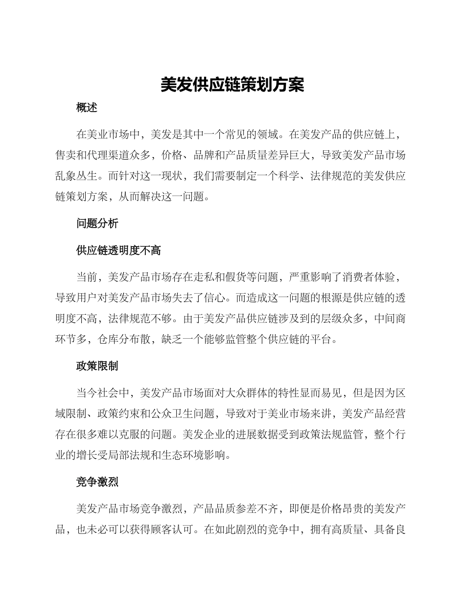 美发供应链策划方案_第1页