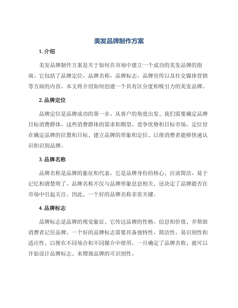 美发品牌制作方案_第1页