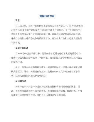 美国行动方案
