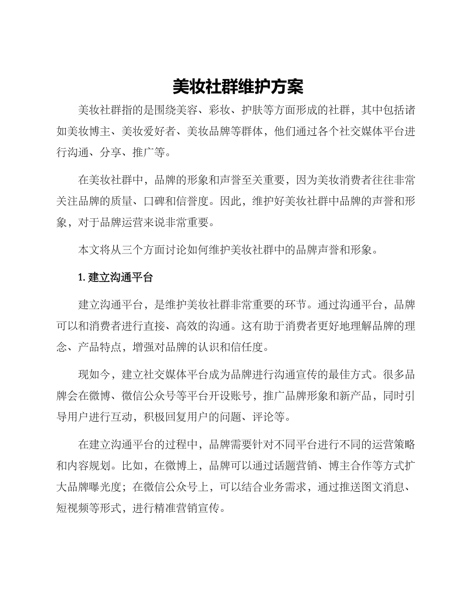 美妆社群维护方案_第1页