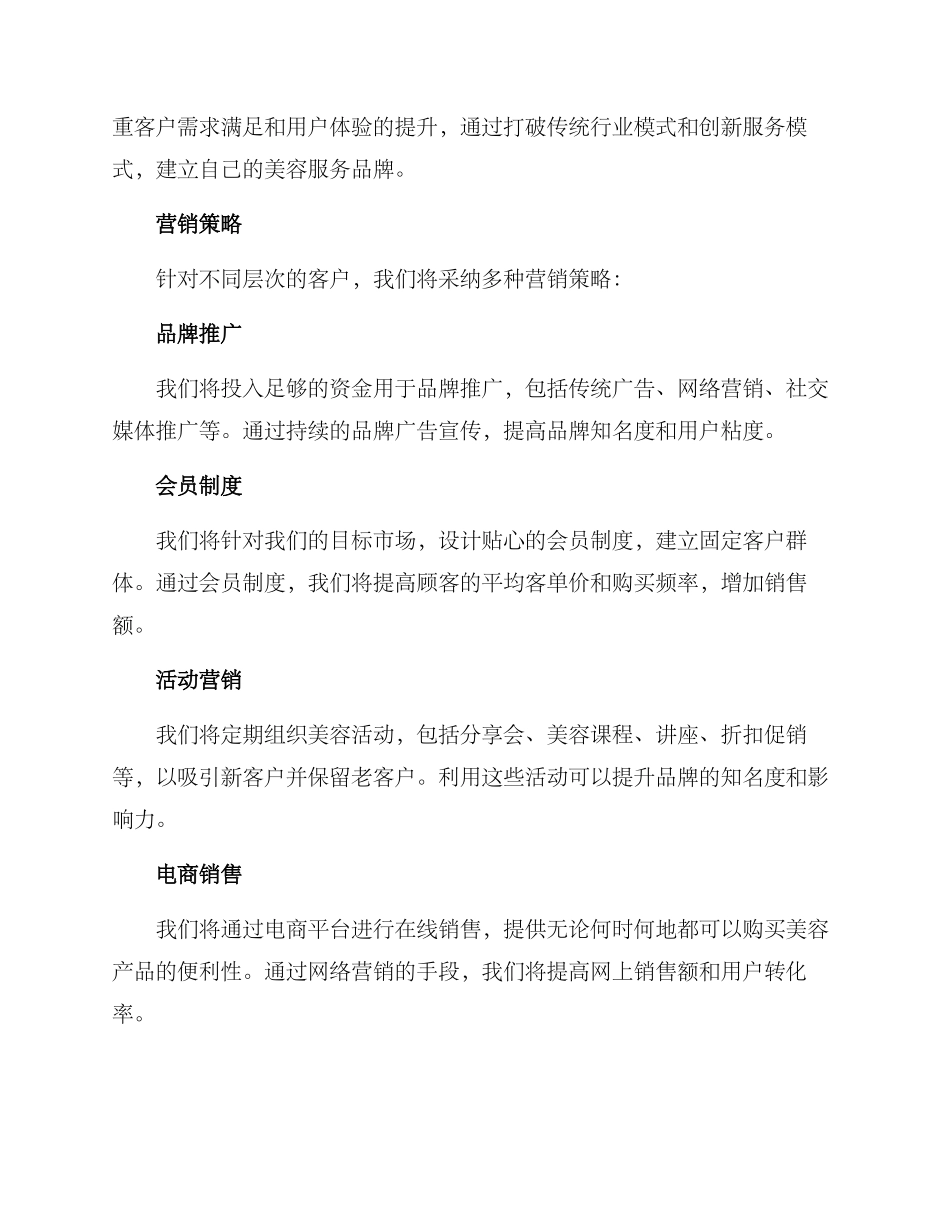 美容企业商业策划方案_第3页