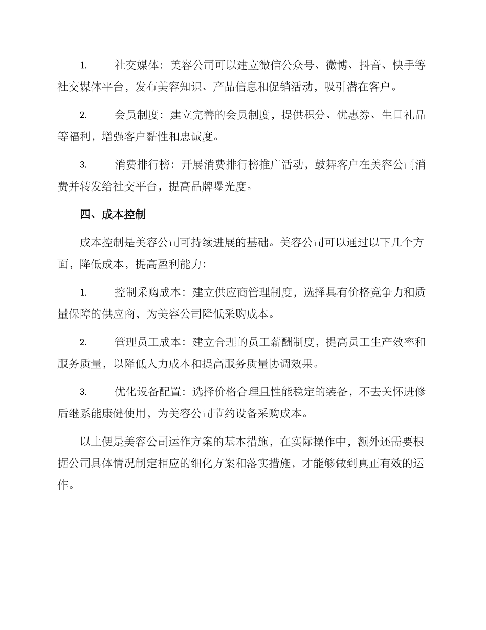 美容公司运作方案_第2页