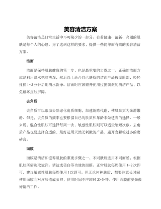 美容清洁方案
