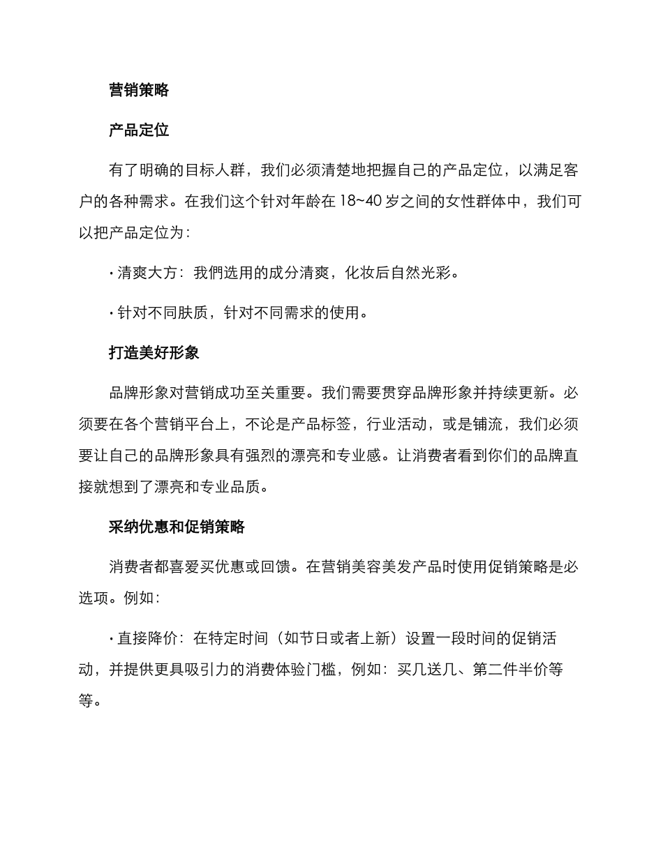 美容美发产品营销方案_第3页