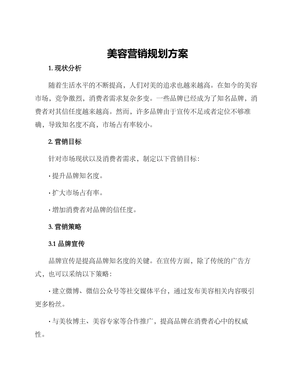 美容营销规划方案_第1页