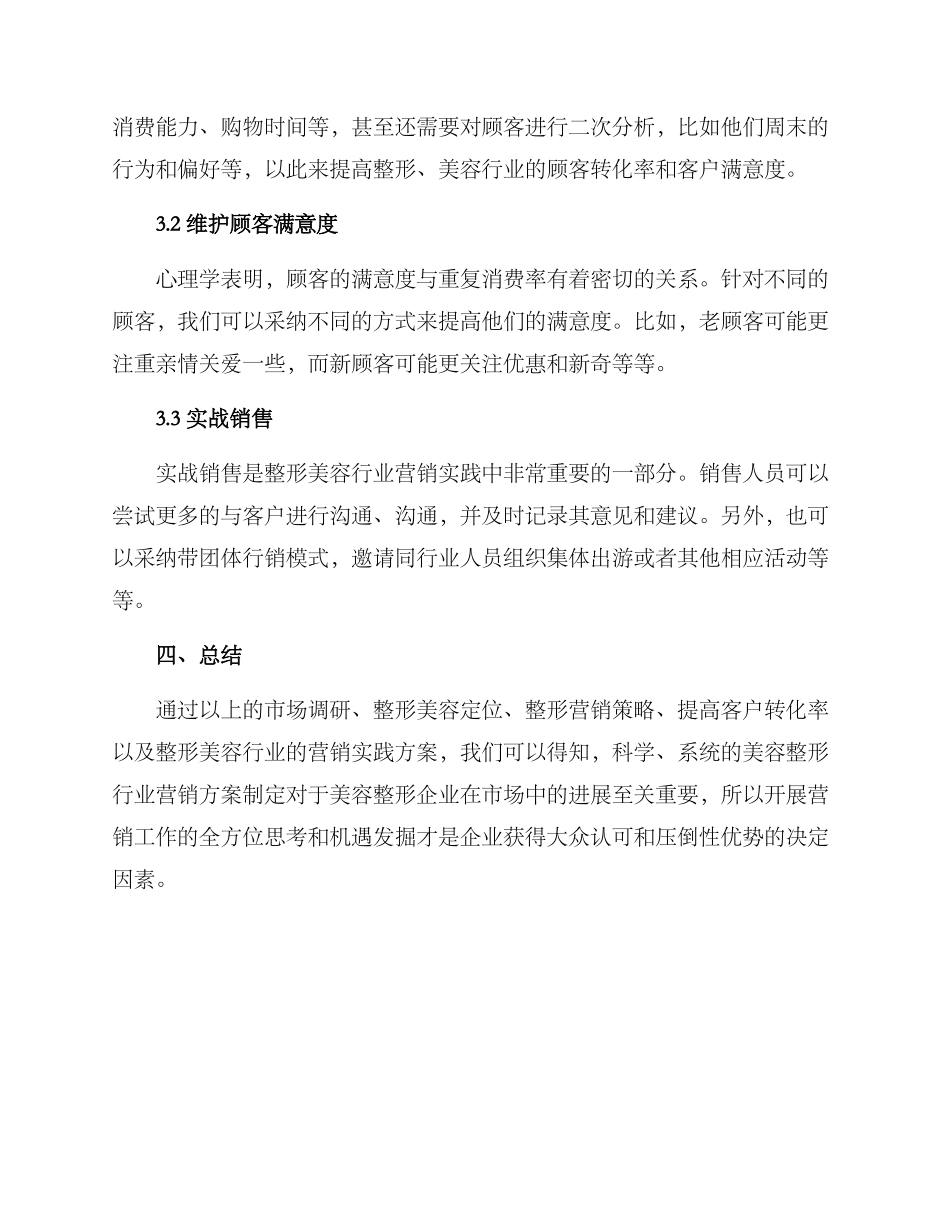 美容院整形营销方案_第3页