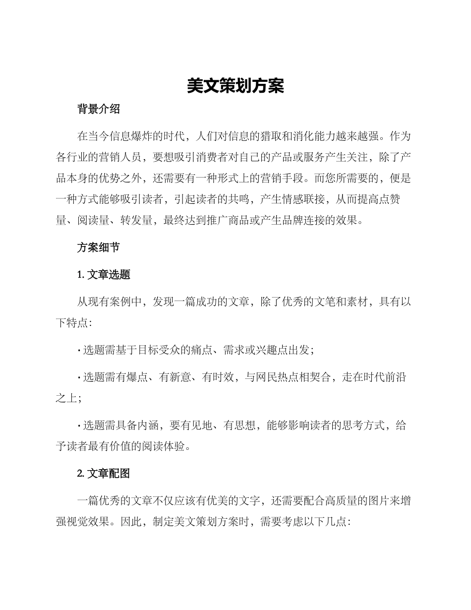 美文策划方案_第1页