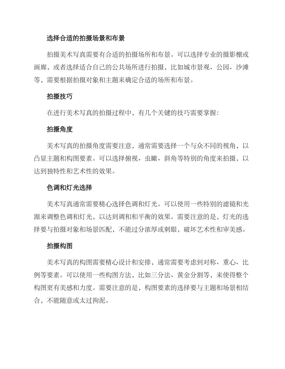 美术写真拍摄方案_第2页