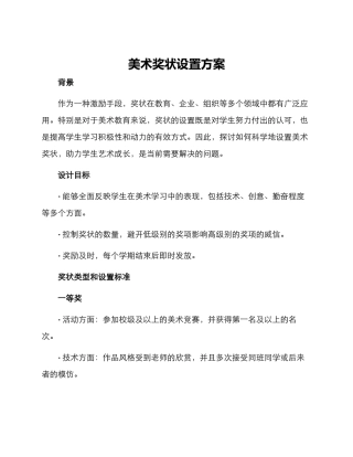 美术奖状设置方案