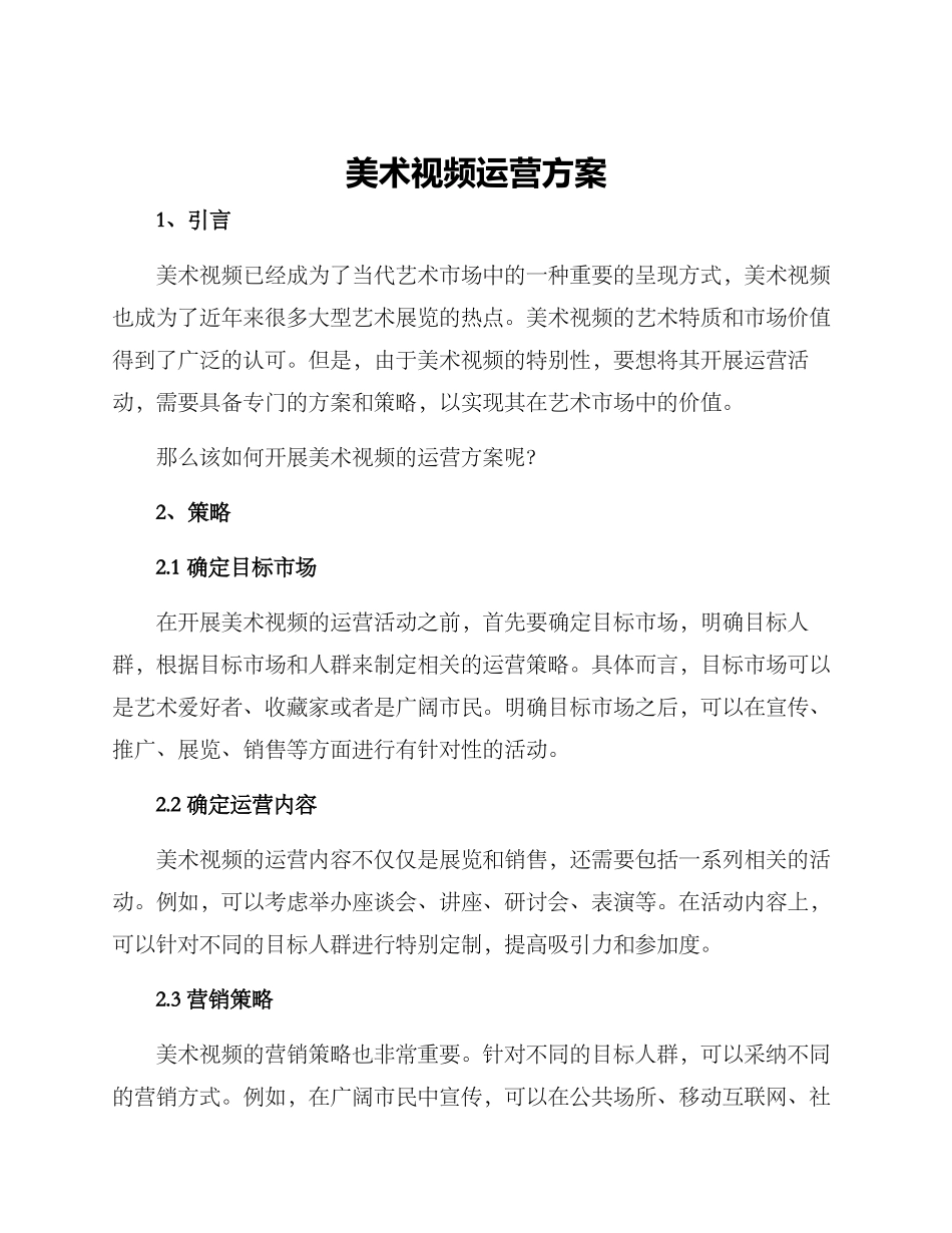 美术视频运营方案_第1页