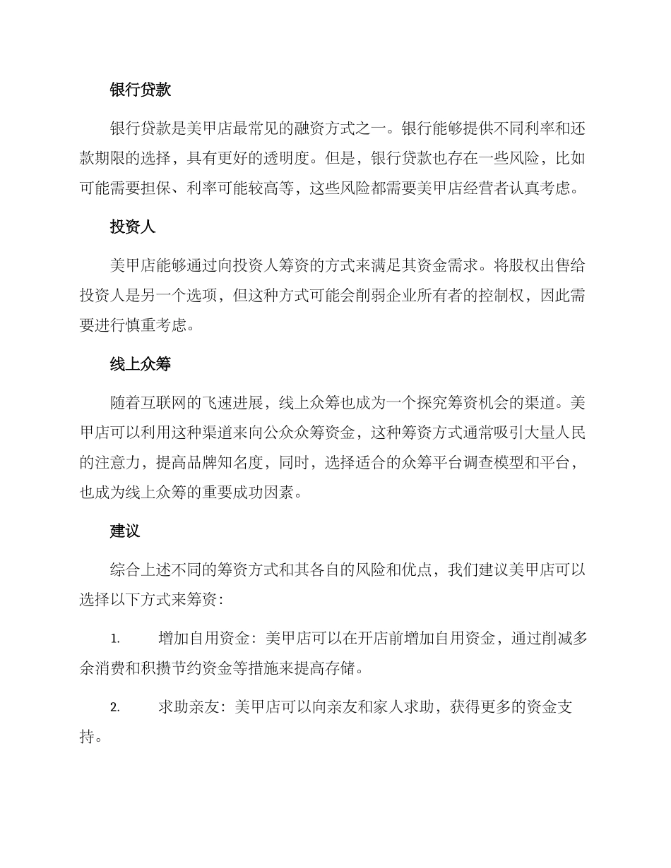 美甲店筹资分析方案_第2页