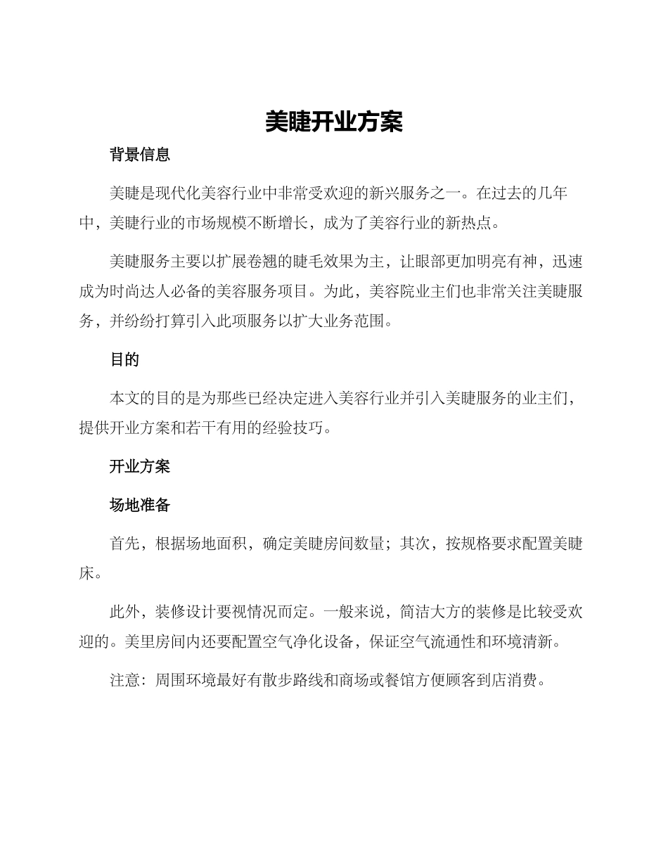 美睫开业方案_第1页