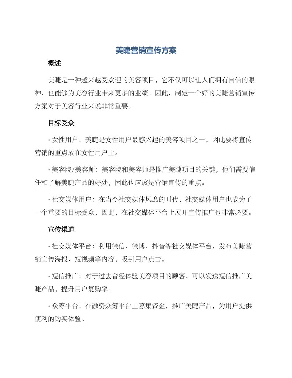 美睫营销宣传方案_第1页