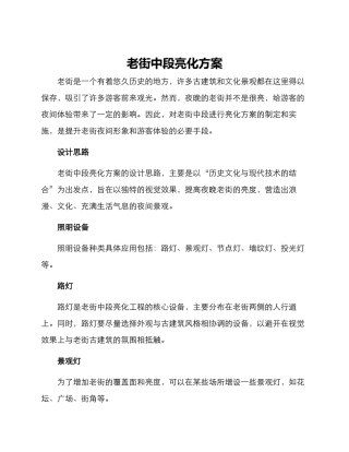 老街中段亮化方案