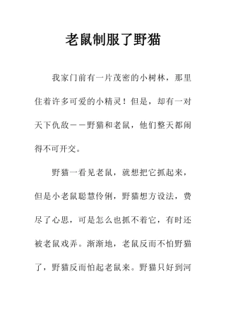 老鼠制服了野猫
