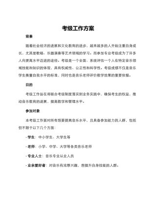 考级工作方案