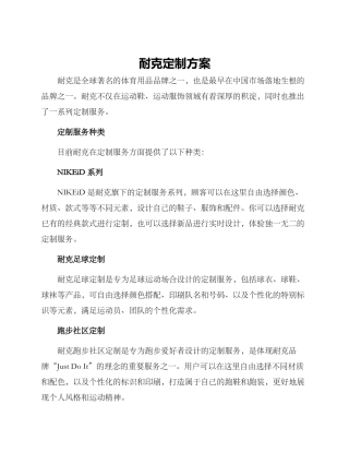 耐克定制方案