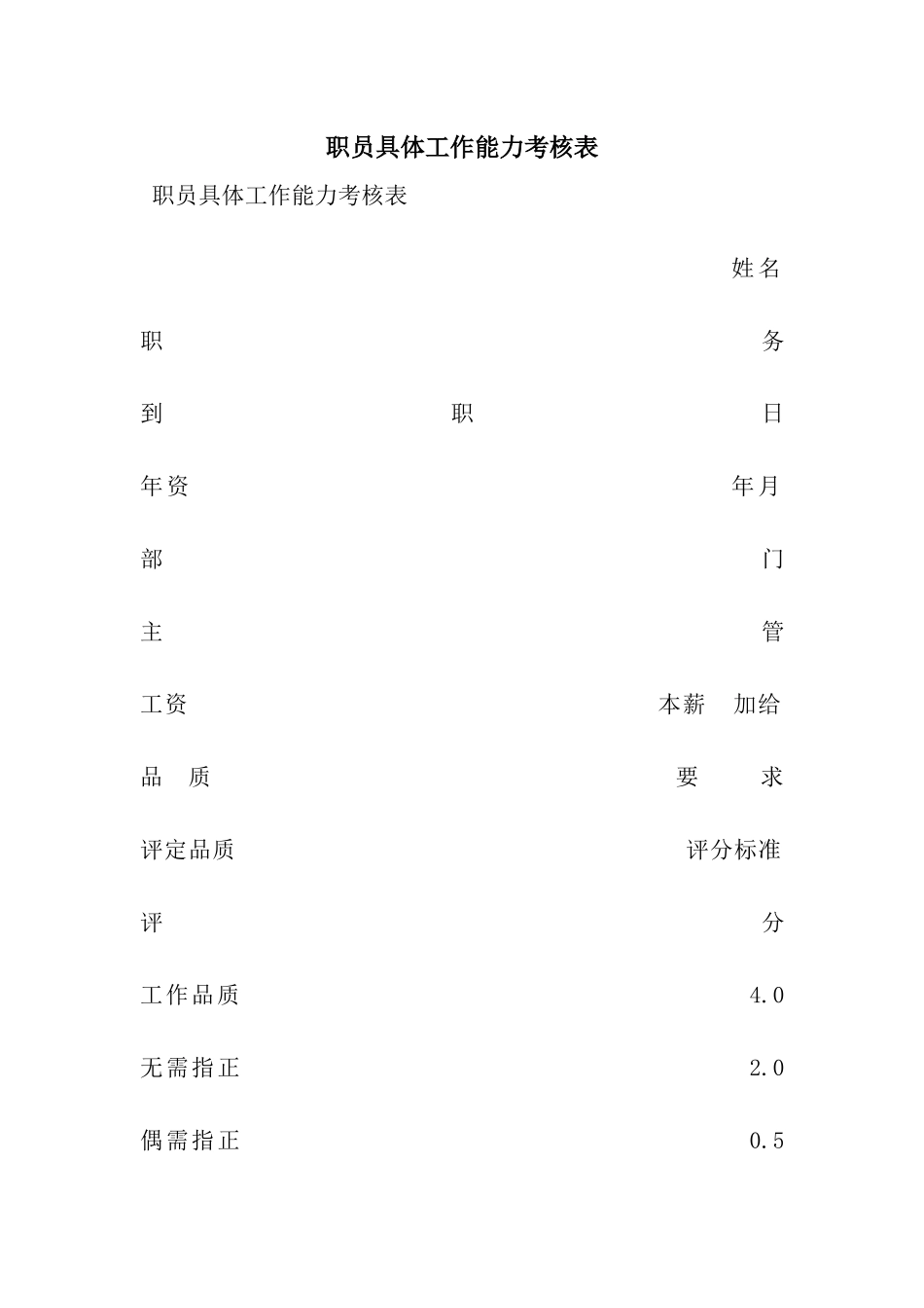 职员具体工作能力考核表_第1页