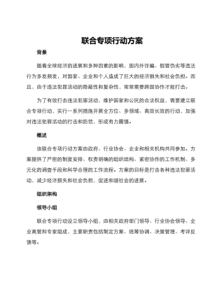 联合专项行动方案