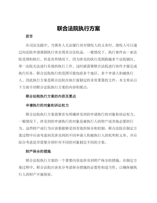 联合法院执行方案
