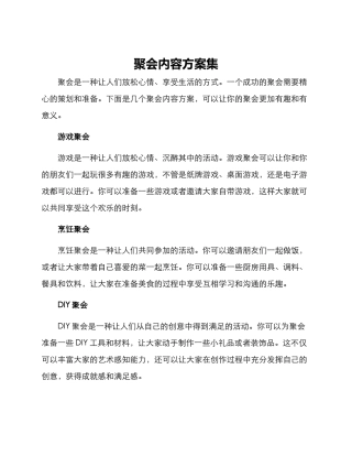 聚会内容方案集