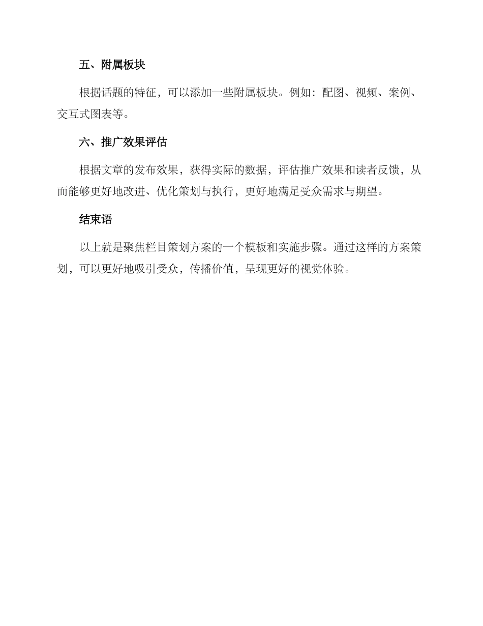 聚焦栏目策划方案_第3页