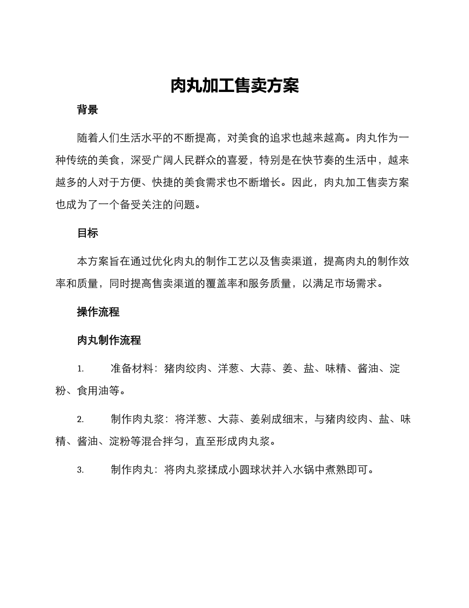 肉丸加工售卖方案_第1页