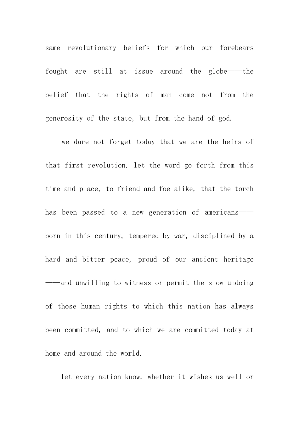 肯尼迪总统就职演说英文版_第2页