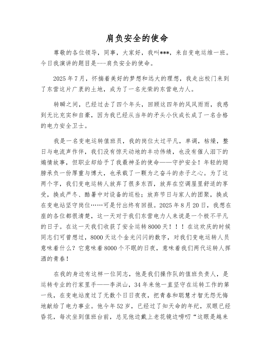 肩负安全的使命_第1页