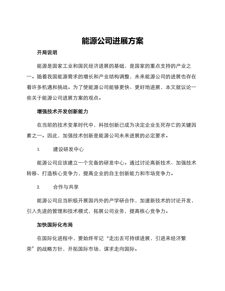 能源公司发展方案_第1页