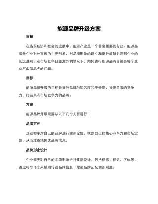 能源品牌升级方案